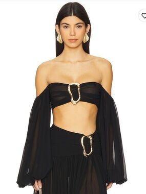 NWT MICHAEL COSTELLO | × REVOLVE Blair Crop Top in burnt orange